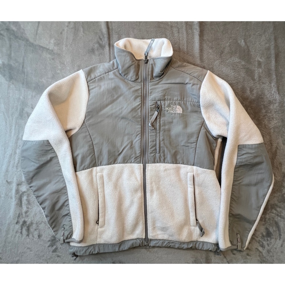 The North Face Denali Fleece Jacket Womens Small Gray White Polartec